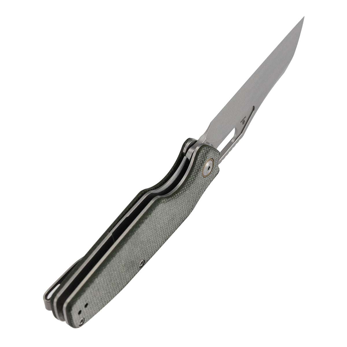 Tenable Tuckamore Folding Knife | 3.54" Stonewashed Nitro V | Green Micarta | Jonathan Styles Design - B1052A1