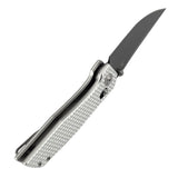 Tenable Deadite Cross Bar Lock Knife | 3.52" Gray TiCn Coated 14C28N Blade | Silver Aluminum Handle | TuffKnives Design - B1081V2