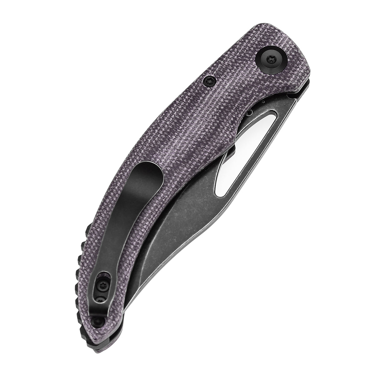 Tenable Gideon Folding Knife Purple Micarta Handle (3.5'' Blackwash Nitro V Blade) Dead Sober Design--T1119A4