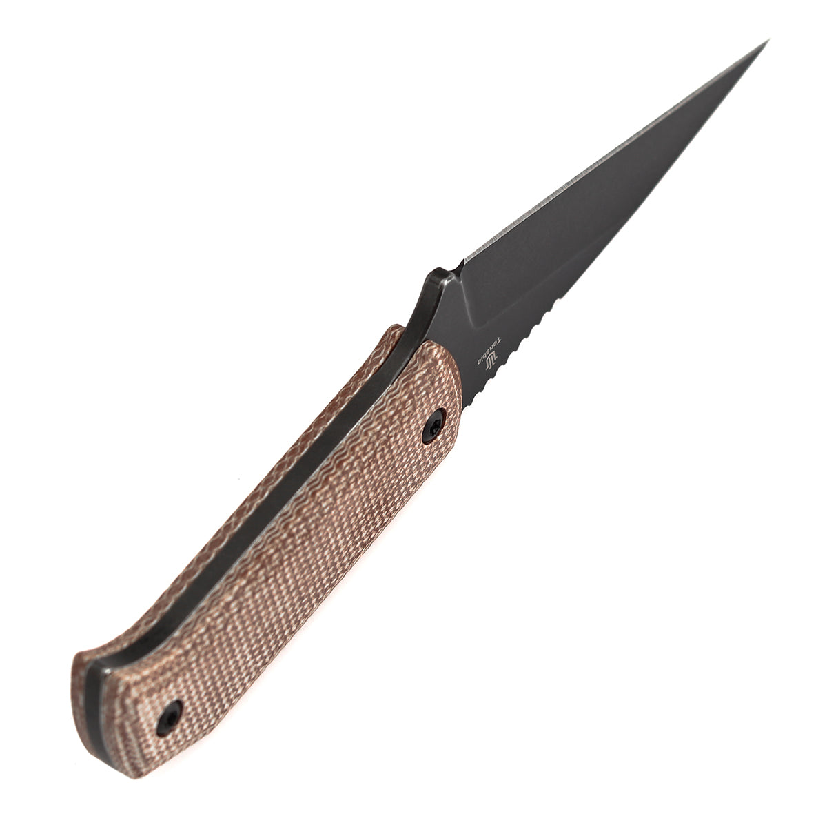 Pre-Order：Ships by Aug. 20  | Tenable ToothPik Fixed Blade | 3.04” Blackwash 14C28N Blade | Brown Micarta Handle | Pinkerton Knives Design - G020A2