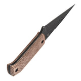 Pre-Order：Ships by Aug. 20  | Tenable ToothPik Fixed Blade | 3.04” Blackwash 14C28N Blade | Brown Micarta Handle | Pinkerton Knives Design - G020A2