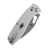 Pre Order | Heron Folding Knife - 3.13" Water Ripple Damascus Blade | Beadblasted Aluminum Handle | Johan Jordaan - B2124V3