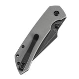Tenable Button Lock Fenrir Folding Knife Grey G10 Handle (3.45" Blackwash 14C28N Blade) Sparrow Knife Design--T1034F3