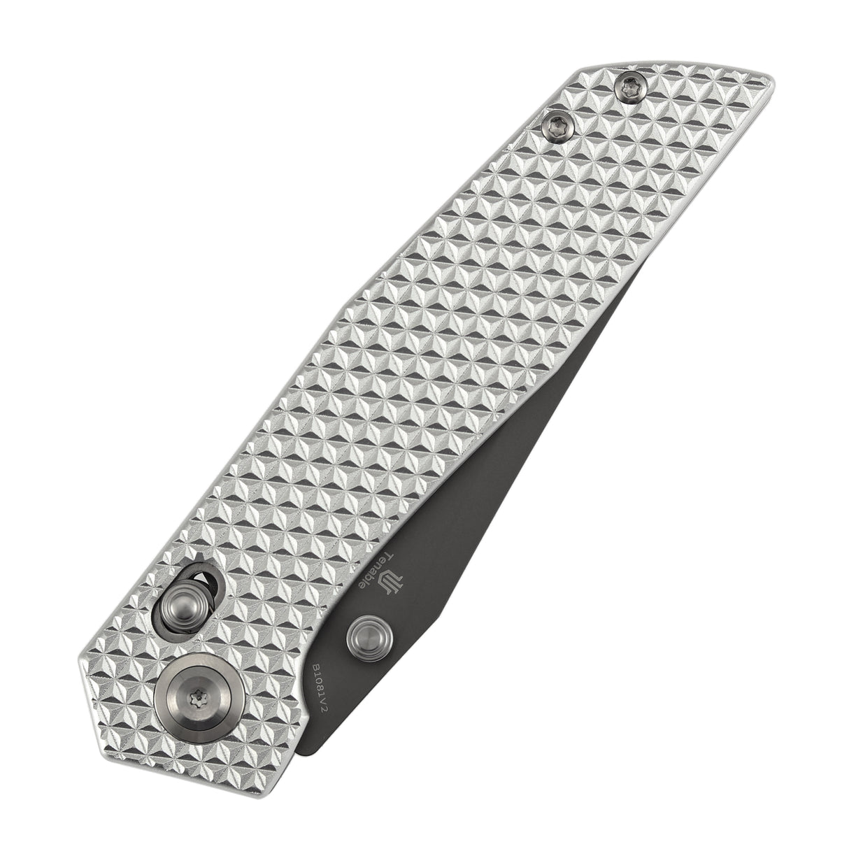 Tenable Deadite Cross Bar Lock Knife | 3.52" Gray TiCn Coated 14C28N Blade | Silver Aluminum Handle | TuffKnives Design - B1081V2