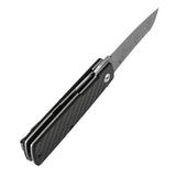 Tenable Higonokami Folding Knife | 3.02'' Water Ripple Damascus Blade | Twill Cabrbon Fiber Handle | Goran mihajlovic Design | B2135A3