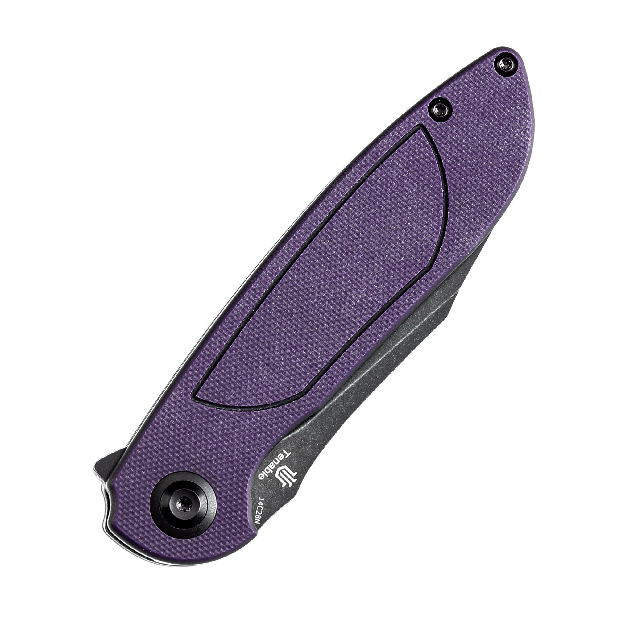 Tenable Prometheus Folding Knife Purple and Black G10 Handle(3.29