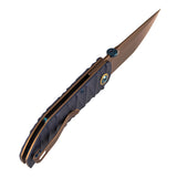 Tenable Tarkin Liner Knife | 3.4" Nitro-V |  Blue Aluminum Handle | Matthew Christensen Design | B1078A2
