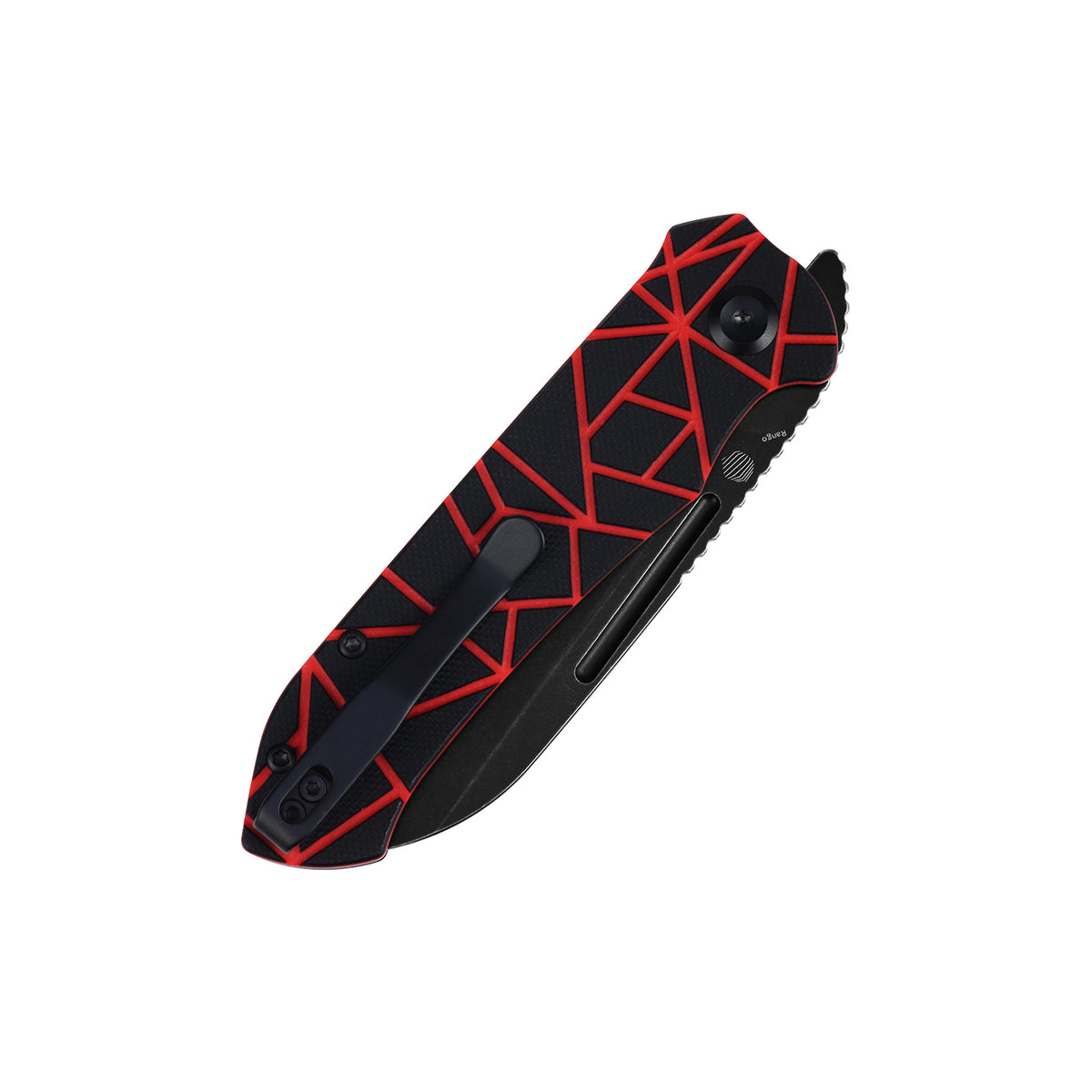 Tenable Rango Folding knife | 3.41" Blackwash 14C28N Blade | Black & Red G10 Handle | Steven Kastner Design - B1120A1
