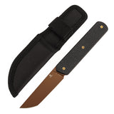 Tenable Foosa Fixed Blade Knife - 3.06'' Rose Gold D2 Blade | Black Micarta Handle | Rolf Helbig - G2020A1