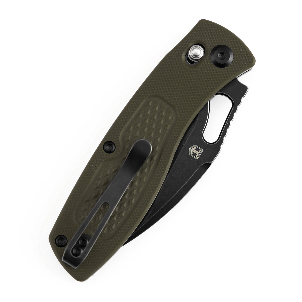 Pre Order | Heron Folding Knife - 3.13" Nitro V Blade| Olive Green G10 Handle with Diamond Pattern| Johan Jordaan - B2124V5