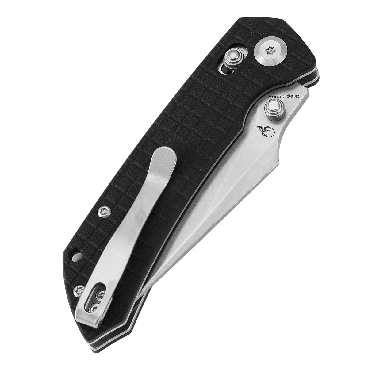 Tenable Fenrir Cross Bar Lock Folding Knife| Black G10 with Frag Pattern| 3.49“ Stonewashed Nitro-V Blade | Sparrow Knife Design | T1034V7