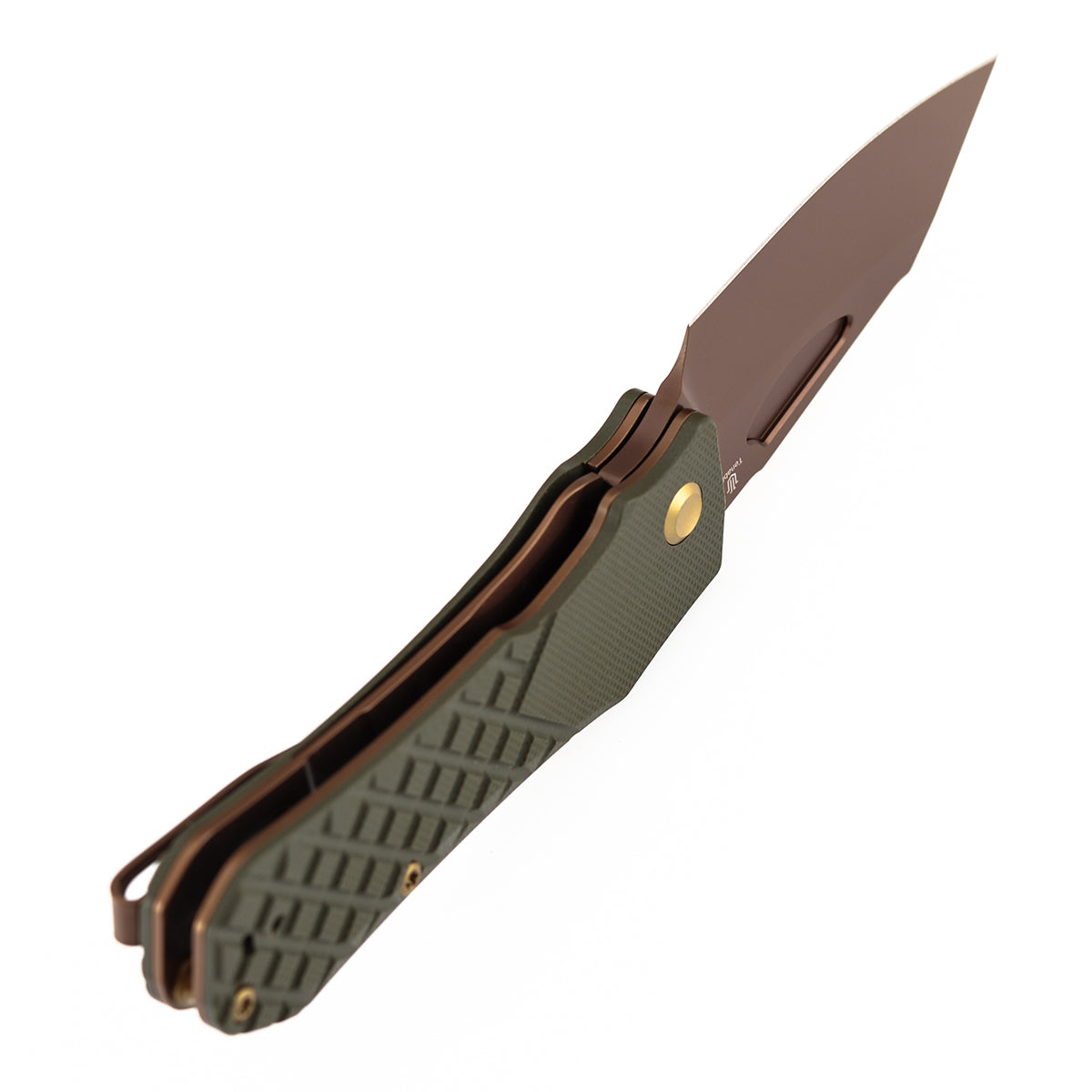 Tenable Loki Liner Lock Knife | 3.0" Rose Gold Nitro-V Blade | Olive Green G10 Handle | Steven Dunnuck Design - B1058A4
