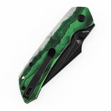 Tenable Fenrir Top Liner Lock Folding Knife| 3.4“ Blackwash D2 Blade | Jade G10 with Green Misty Mountain Inspired Pattern Handle | Sparrow Knife Design | B1034H12