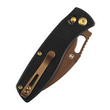 Pre Order | Heron Folding Knife - 3.13" Rose Gold Nitro V Blade | Black  Aluminum Handle | Johan Jordaan-B2124V2