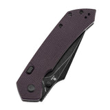 Tenable Fenrir Top Liner Lock Folding Knife| Purple Micarta | 3.48“ Blackwashed Nitro-V Blade | Sparrow Knife Design | B1034H1