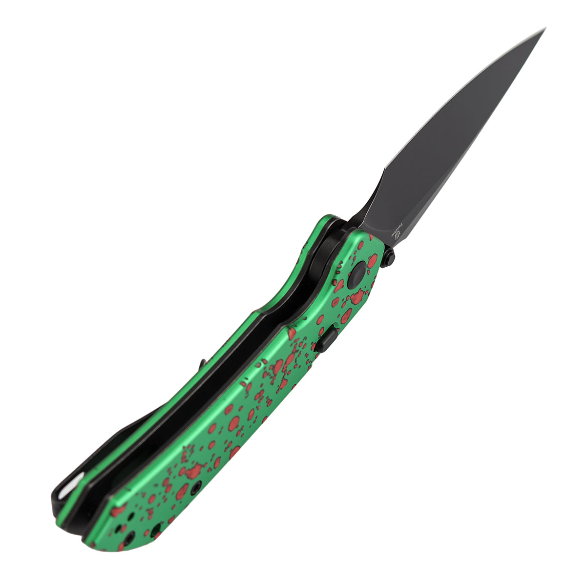 Tenable Fenrir Top Liner Lock Folding Knife| 3.4" Blackwash Nitro-V Blade |Green Aluminum with Zombie Blood Handle | Sparrow Knife Design | B1034H22