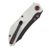 Tenable Tipper Folding Knife | 3.39'' Blackwash Nitro V Blade | White G10 Handle | Edgy Bladeworks Design | B1079A4