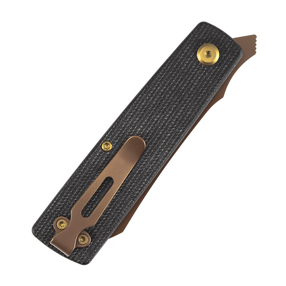 Tenable Higonokami Folding Knife | 3.02'' Rose Gold Coated D2 Blade | Black Micarta Handle | Goran mihajlovic Design | B2135A2