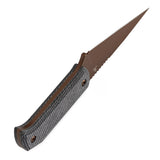 Pre-Order：Ships by Aug. 20 | Tenable ToothPik Fixed Blade | 3.04“ Rose Gold 14C28N Blade | Black Micarta Handle | Pinkerton Knives Design - G020A3