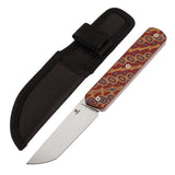 Tenable Foosa Fixed Blade Knife - 3.06'' Stonewashed D2 Blade | Vortex Micarta Handle | Rolf Helbig - G2020A2