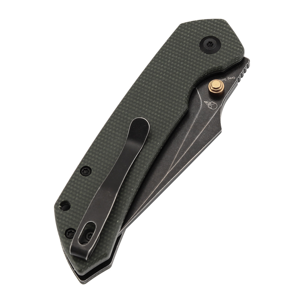 Available on Walmart - Tenable Fenrir Top Liner Lock Folding Knife| Green Micarta Handle | 3.48“ Blackwashed Nitro-V Blade | Sparrow Knife Design | B1034H4
