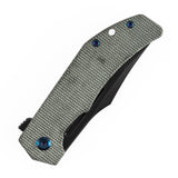 Orion Flipper Folding Knife | Green Micarta Handle | 3.07" Blackwash Nitro V with CNC Milling Blade | JB Stout Design | B1089C4