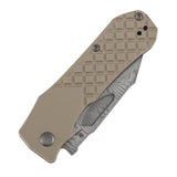 Tenable Loki Liner Lock Knife | 3.0" Water Ripple Damascus Blade | Brown G10 Handle | Steven Dunnuck Design - B1058A3