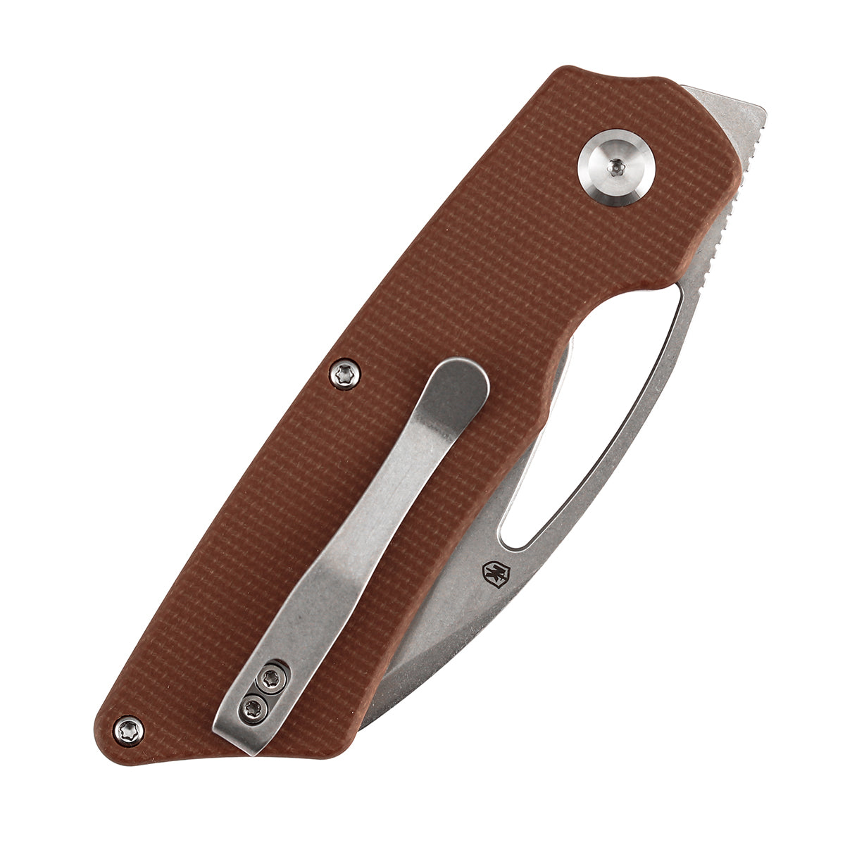 Tenable Goblin L Folding Knife | 3.24'' Stonewashed 14C28N Blade | Brown Micarta Handle | Marshall Noble Design | B3016A4