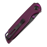 Tenable Mini Warrior Liner Lock Knife | 2.9" Blackwash Nitro-V Blade | Purple Acrylic Handle | Kim Ning Design - B2005A2