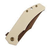 Tenable Orion Flipper Folding Knife | Ivory White G10 Handle | 3.07" Rose Gold Nitro V with CNC Milling Blade | JB Stout Design | B1089C5