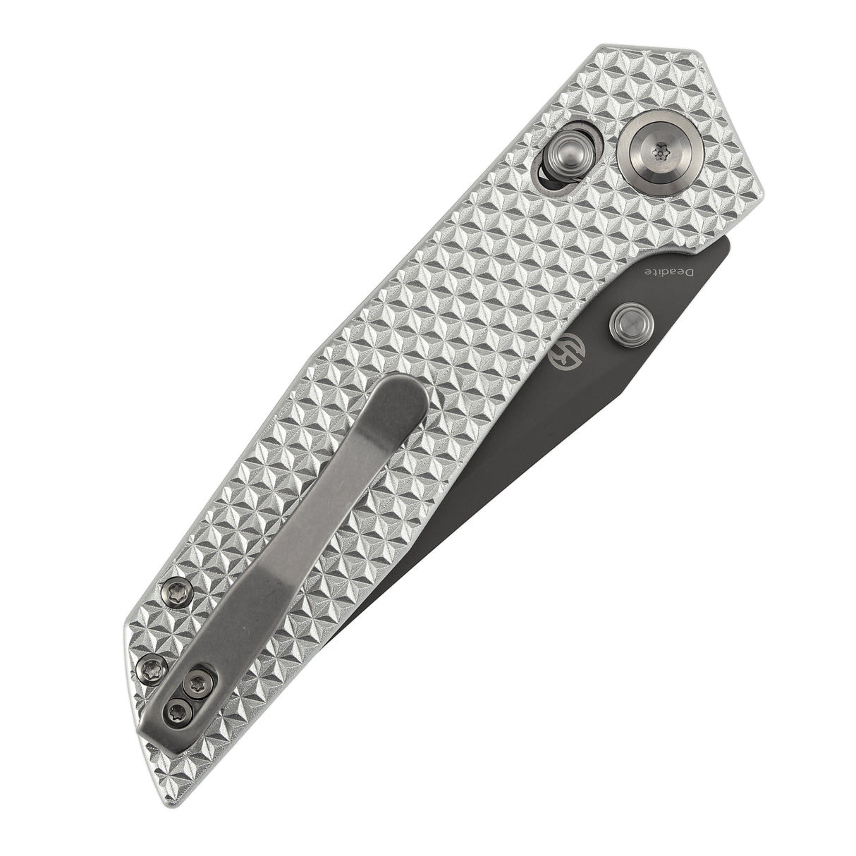 Tenable Deadite Cross Bar Lock Knife | 3.52" Gray TiCn Coated 14C28N Blade | Silver Aluminum Handle | TuffKnives Design - B1081V2