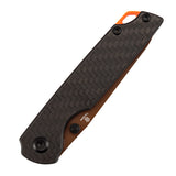 Tenable Mini Warrior Liner Lock Knife | 2.9" Rose Gold Nitro-V Blade | Twill Carbon Fiber & G10 Handle | Kim Ning Design - B2005A4