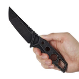 Tenable Zues Fixed Blade Knife | 3.95“ Blackwash D2 Steel Blade & Handle | Frank Grissom Design - G021A2