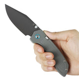 Tenable Entity Top Liner Lock Folding Knife | 3.52“ Gray TiCn Coated 14C28N Blade | Gray G10 Handle | Nalu Knives Design - B1036H1