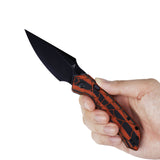 Tenable Fenrir Folding Knife | Top Liner Lock | 3.4" Blackwash Nitro-V Blade | Orange & Black G10 with 3D Spiderweb Texture Handle | Sparrow Knife Design - B1034HC5