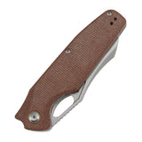 Tenable Tuckamore Folding Knife | 3.54" Stonewashed Nitro V | Brown Micarta | Jonathan Styles Design - B1052A2