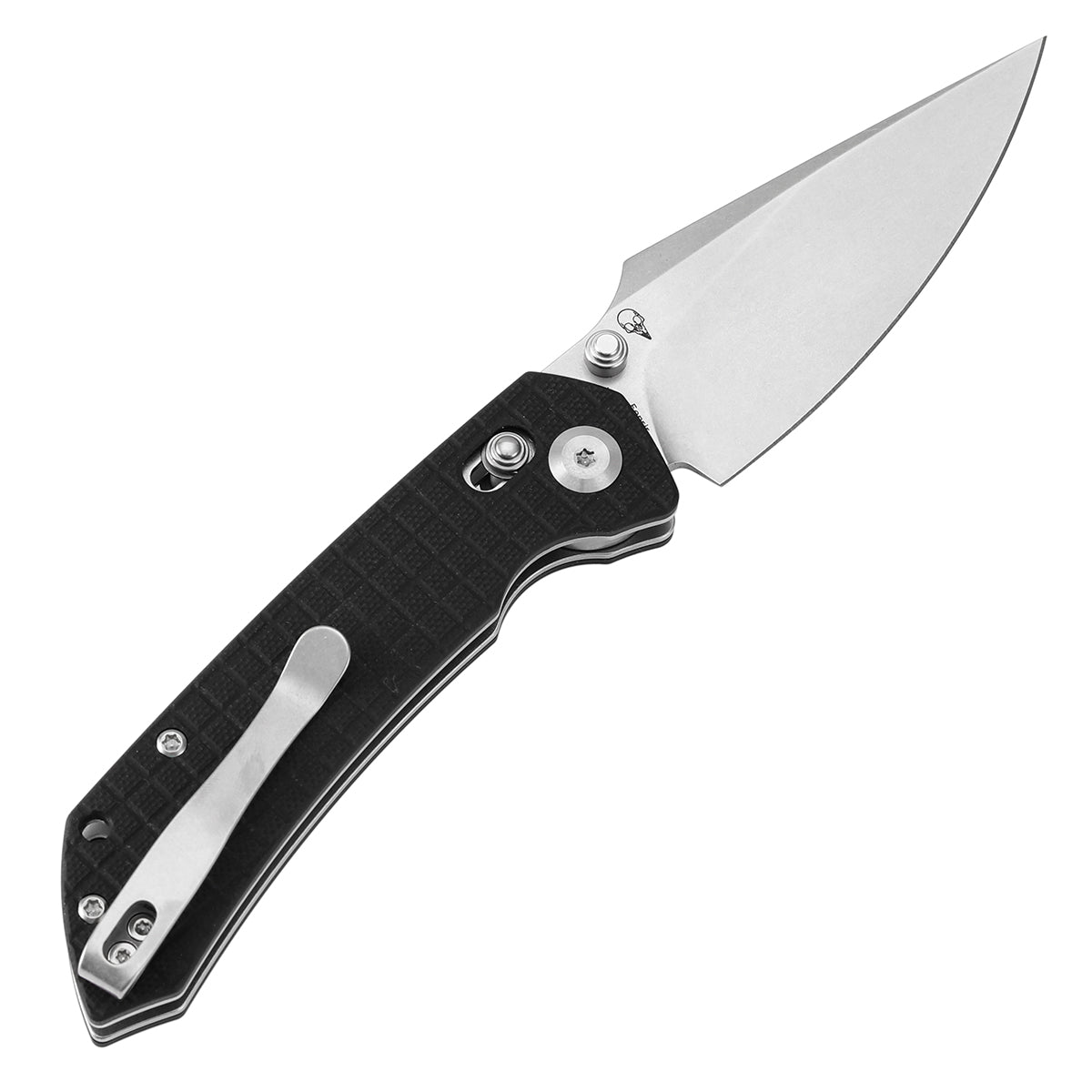 Tenable Fenrir Cross Bar Lock Folding Knife| Black G10 with Frag Pattern| 3.49“ Stonewashed Nitro-V Blade | Sparrow Knife Design | T1034V7