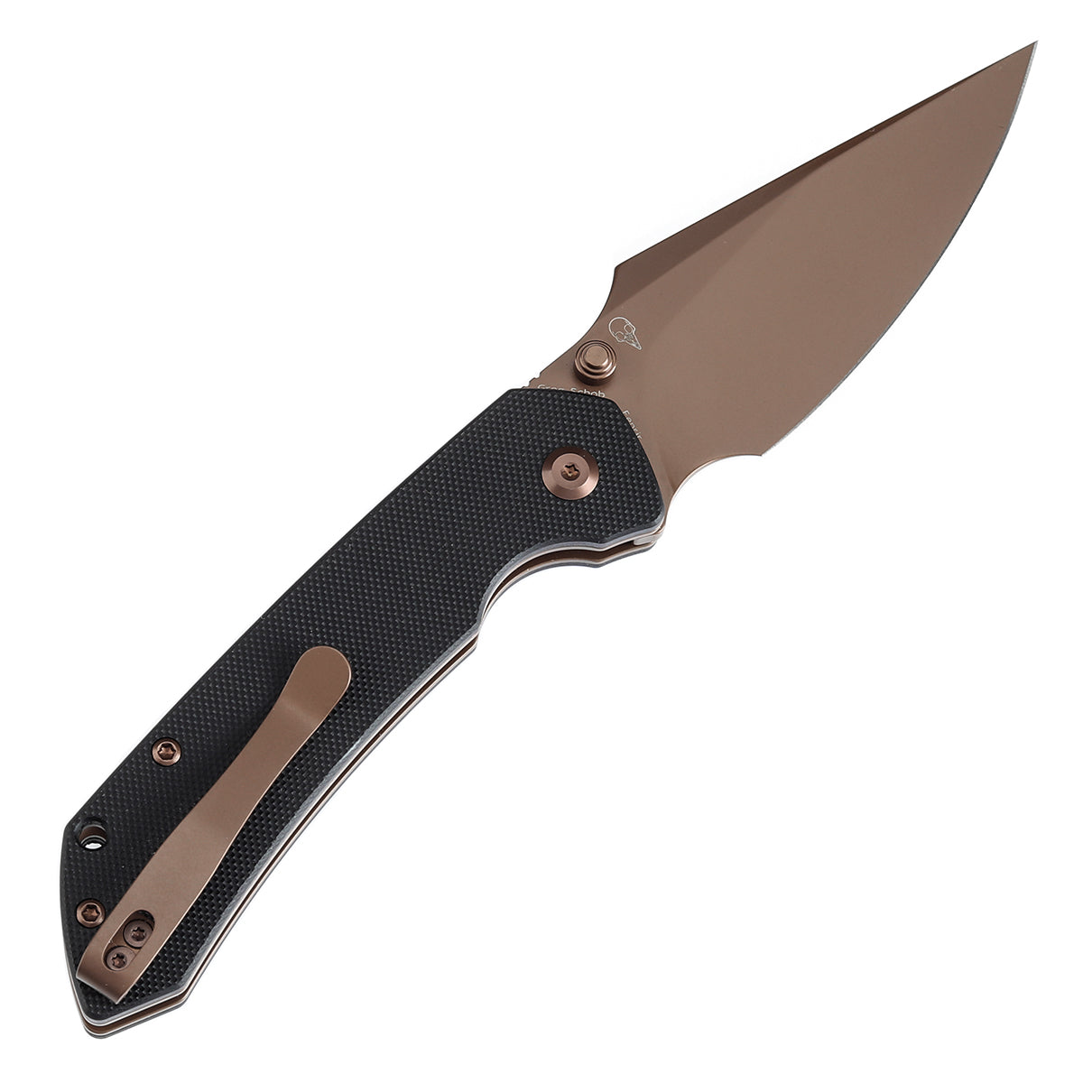 BladeHQ Exclusive Tenable Fenrir Button Lock Knife Black G-10 (3.4