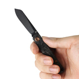 Tenable Riflestock Lock Back Folding knife | 2.34" Blackwash Nitro V Blade | Shred Carbon Fiber Handle | Nick Swan Knives Design - B2131S2
