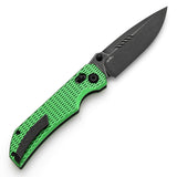 Tenable Eaglestrike Cross Bar Lock Folding Knife Green Anodized Aluminum with Diamond Pattern Handle (3.73'' Blackwash Nitro-V Blade) James Lowe Design-T1095V3