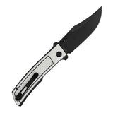 Tenable Bison Folding Knife | 3.24'' Blackwash Nitro V Blade | Black & White G10 with Frag Pattern Handle | Ray Laconico Knives Design | B2108A1