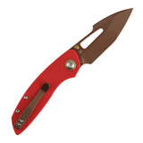 Tenable Link Folding Knife | 3.0" Rose Gold 14C28N | Coarse-textured Red G10 | Triple Stripe Knives Design | B1068A3