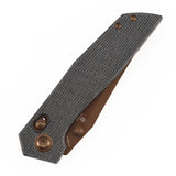 Tenable Deadite Cross Bar Lock Knife | 3.52" Rose Gold 14C28N Blade | Black Micarta Handle | TuffKnives Design - B1081V3