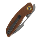 Tenable Link Folding Knife | 3.0" Gray TiCn Coated 14C28N Blade | Brown G10 Handle| Triple Stripe Knives Design | B1068A2