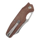 Tenable Tuckamore Folding Knife | 3.54" Stonewashed Nitro V | Brown Micarta | Jonathan Styles Design - B1052A2