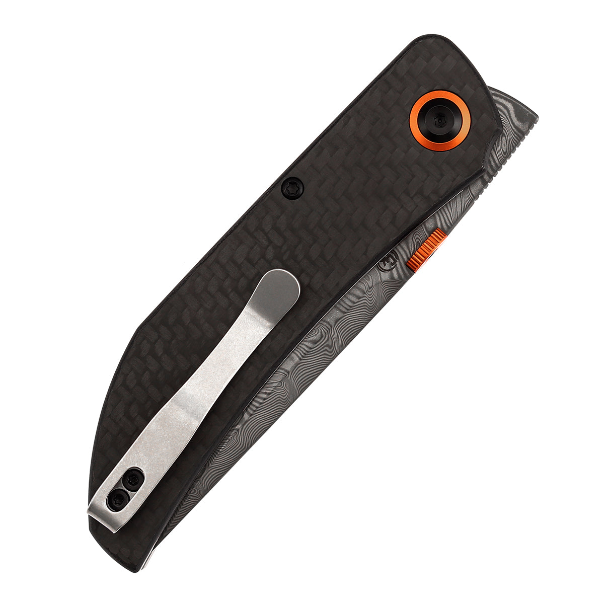 Tenable Tarkin Liner Knife | 3.4" Damascus Blade | Twill Carbon Fiber &G10 Handle | Matthew Christensen Design | B1078A4