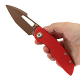 Tenable Link Folding Knife | 3.0" Rose Gold 14C28N | Coarse-textured Red G10 | Triple Stripe Knives Design | B1068A3