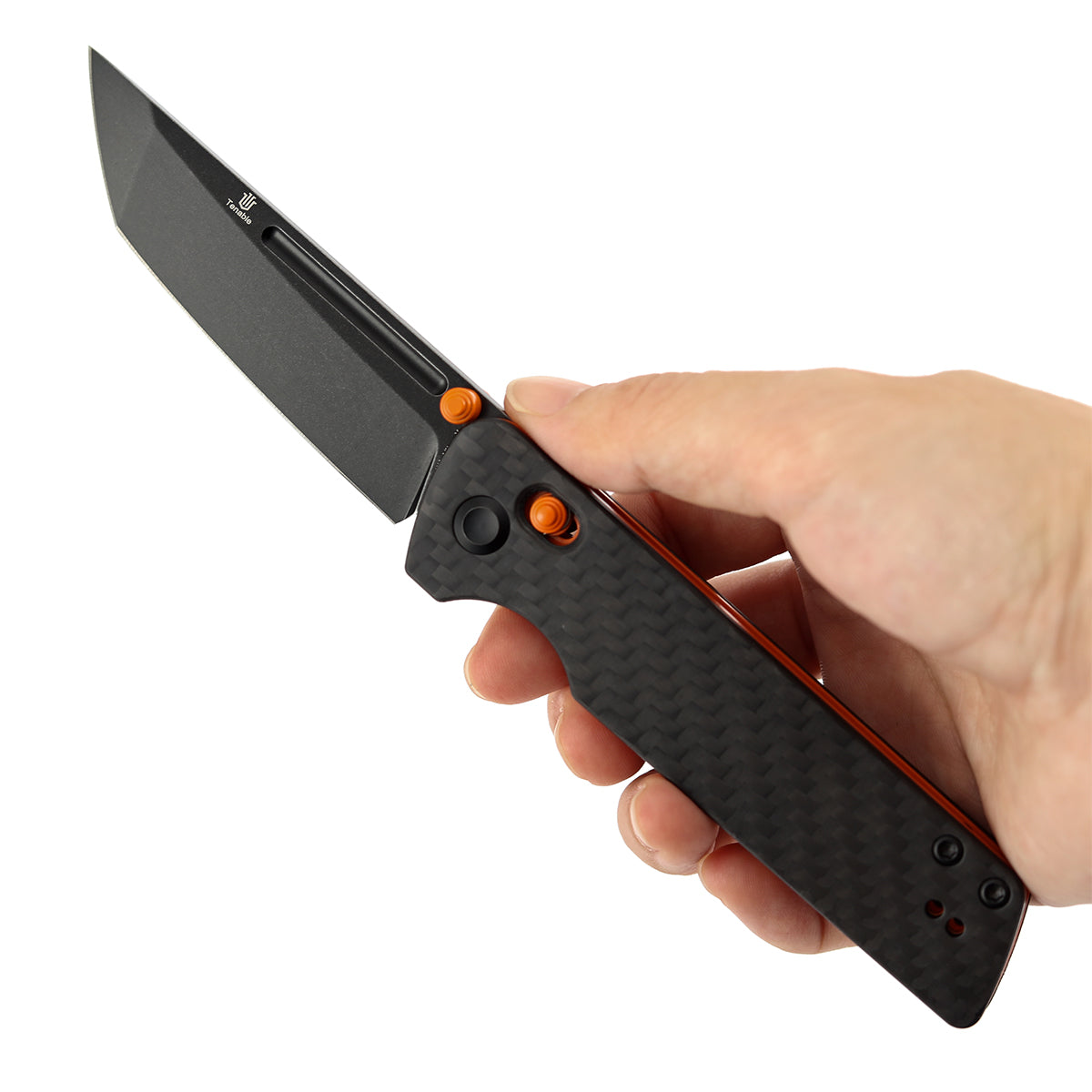 Tenable Anomaly Crossbar Lock | 3.14" Blackwash Nitro V |  Twill Carbon FIber & G10 | Pinkerton Knives - B2038V4