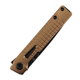 Tenable Kitpu Folding Knife | 2.9'' Blackwash Nitro-V Blade | Bronze Aluminum with Frag Pattern Handle | Jonathan Styles Design - B2123A2