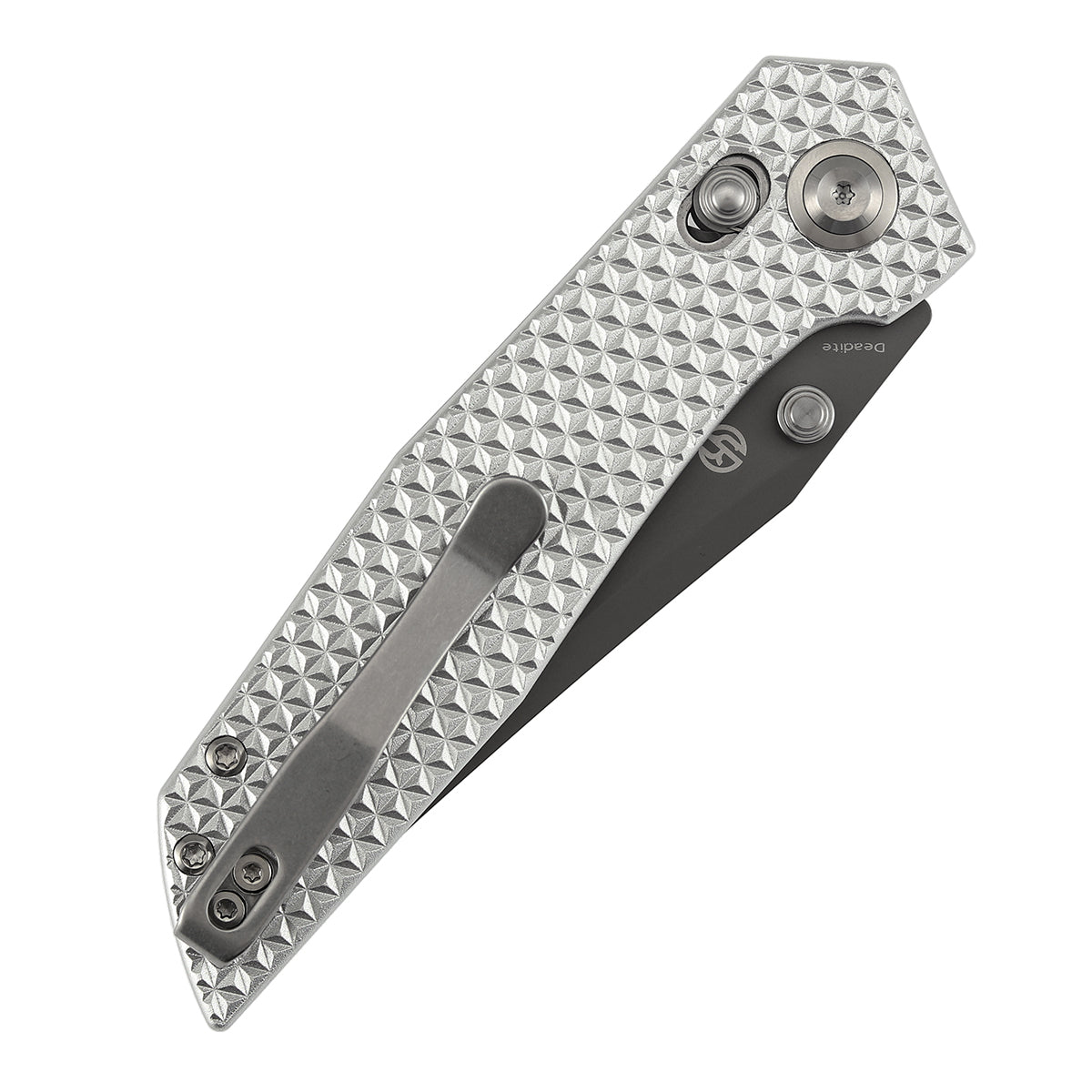 Tenable Deadite Cross Bar Lock Knife | 3.52" Gray TiCn Coated 14C28N Blade | Silver Aluminum Handle | TuffKnives Design - B1081V2